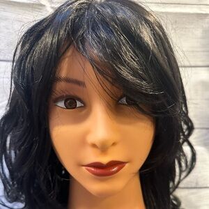 Elegant Black with bangs  Women's Wig